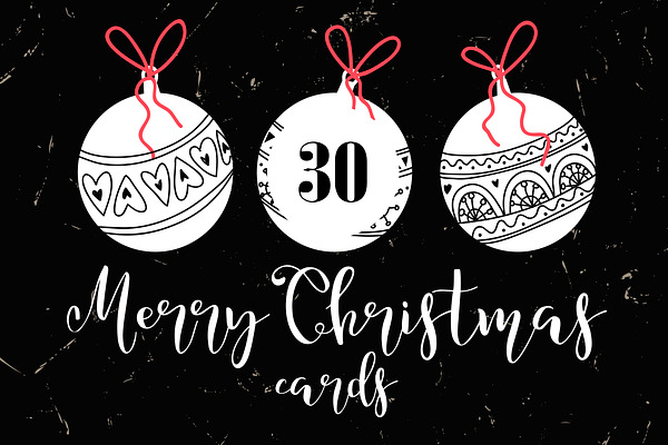 Sale 30 Merry Christmas Gift Cards Creative Illustrator Templates Creative Market