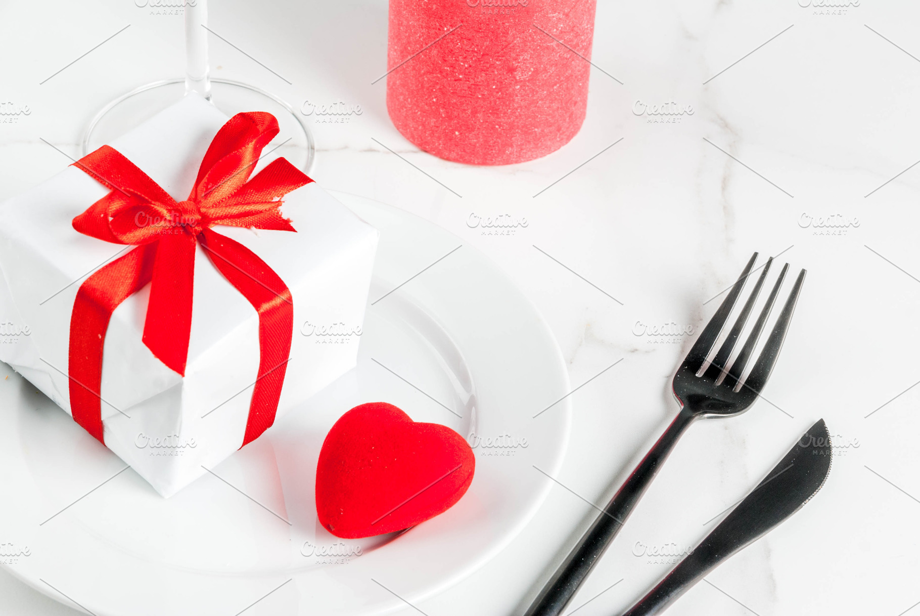 Valentine's day table setting featuring table setting, valentine, and ...