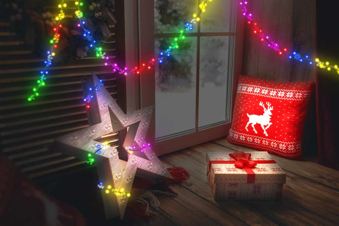 christmas lights photoshop action free download