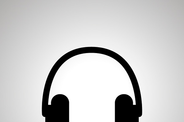 headphones silhouette simple icon pre designed illustrator graphics creative market headphones silhouette simple icon