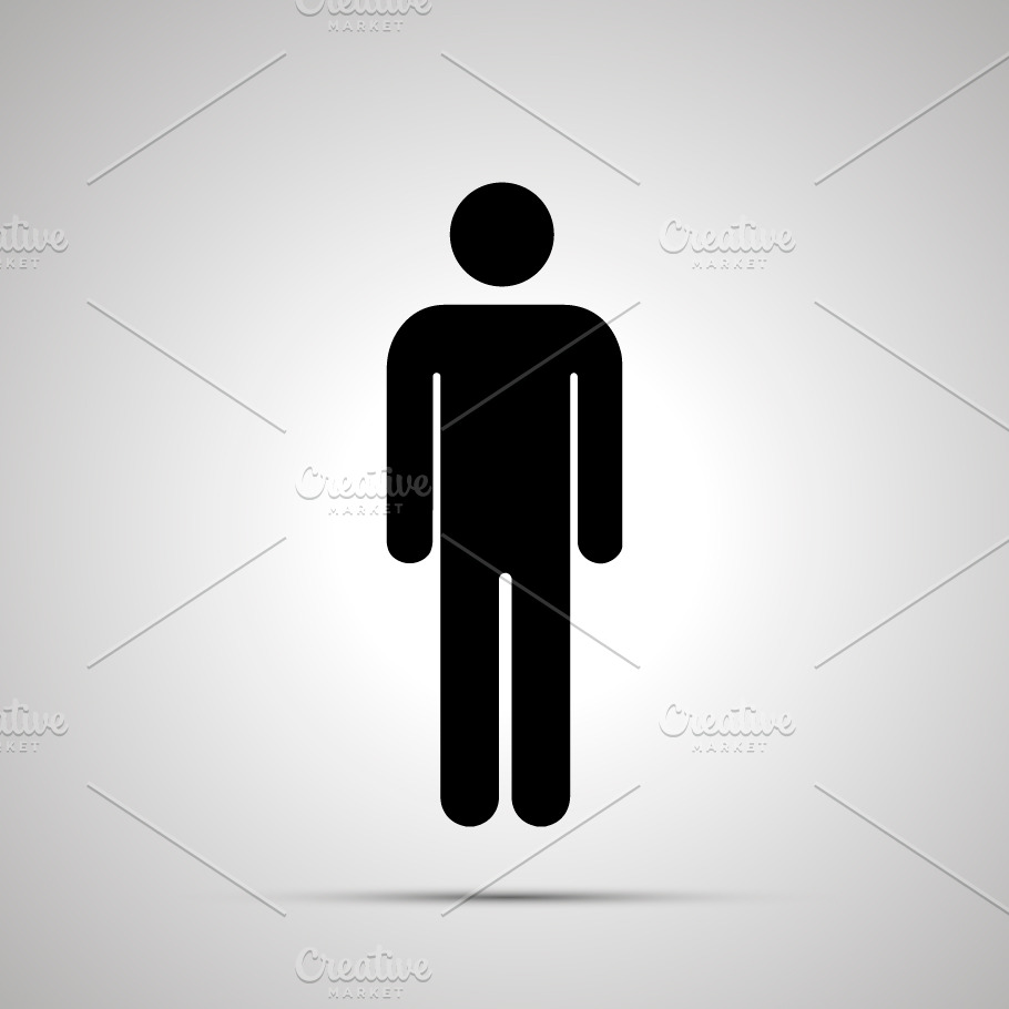 Man silhouette, simple black icon | Pre-Designed Illustrator Graphics