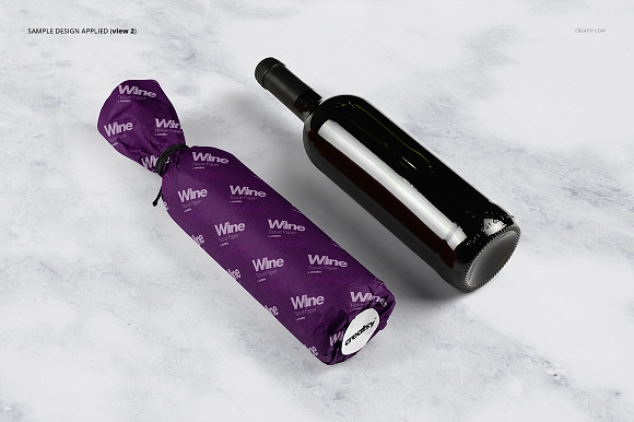 Download Wrapping Paper Wine Bottle Mockup Creative Photoshop Templates Creative Market