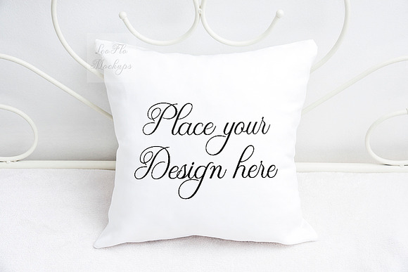 Download Pillow Mockup Sublimation Square Psd Creative Photoshop Templates Creative Market