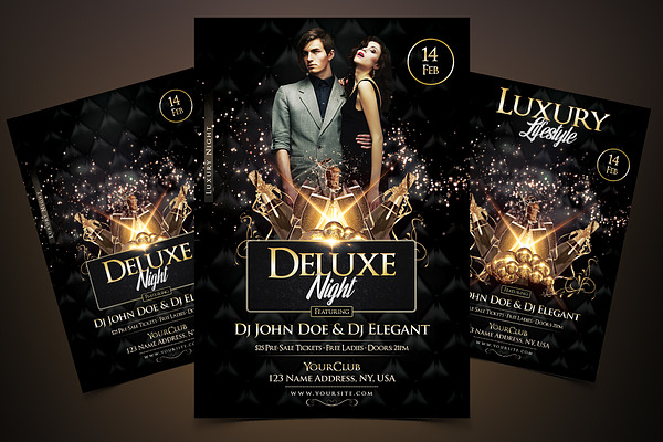 Deluxe Night Luxury Elegant Flyer Creative Photoshop Templates Creative Market