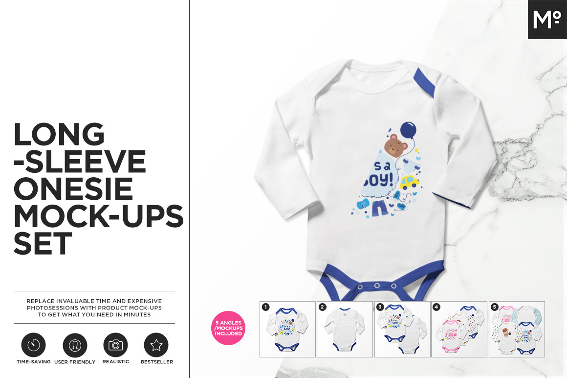 Download Longsleeve Onesie Mock-ups Set | Creative Photoshop ...