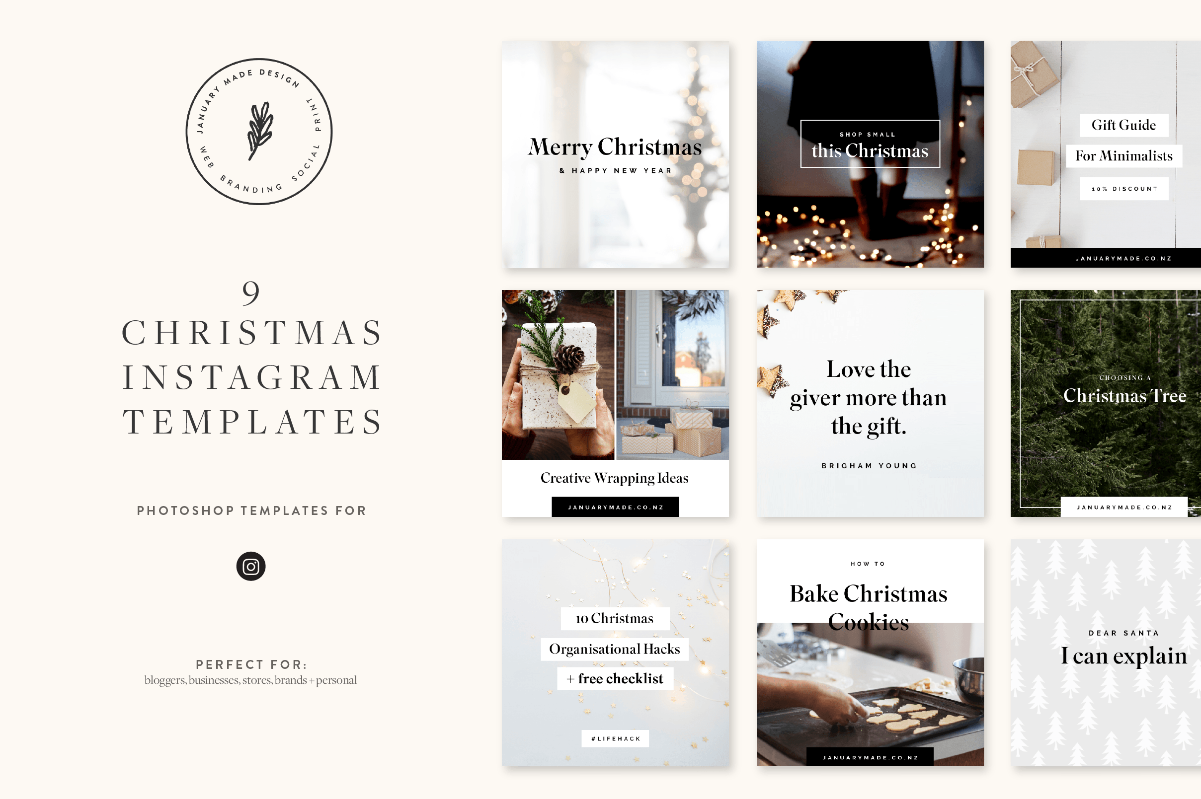 Download Christmas Instagram Pack Creative Instagram Templates Creative Market PSD Mockup Templates