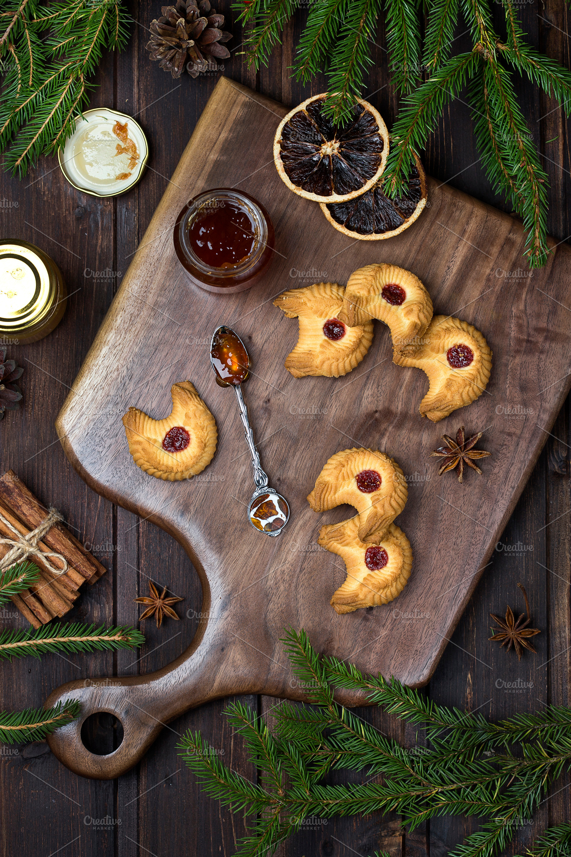 Shortbread Cookies With Jam Featuring Advent Austrian And Background High Quality Food Images Creative Market