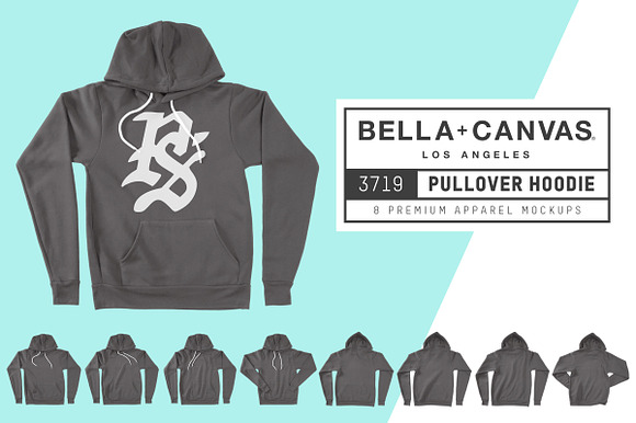 Download Bella Canvas 3719 Pullover Hoodie Creative Photoshop Templates Creative Market