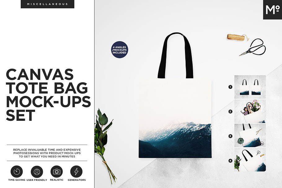 Download 2 Canvas Tote Bags Mock-ups Set | Creative Photoshop ...