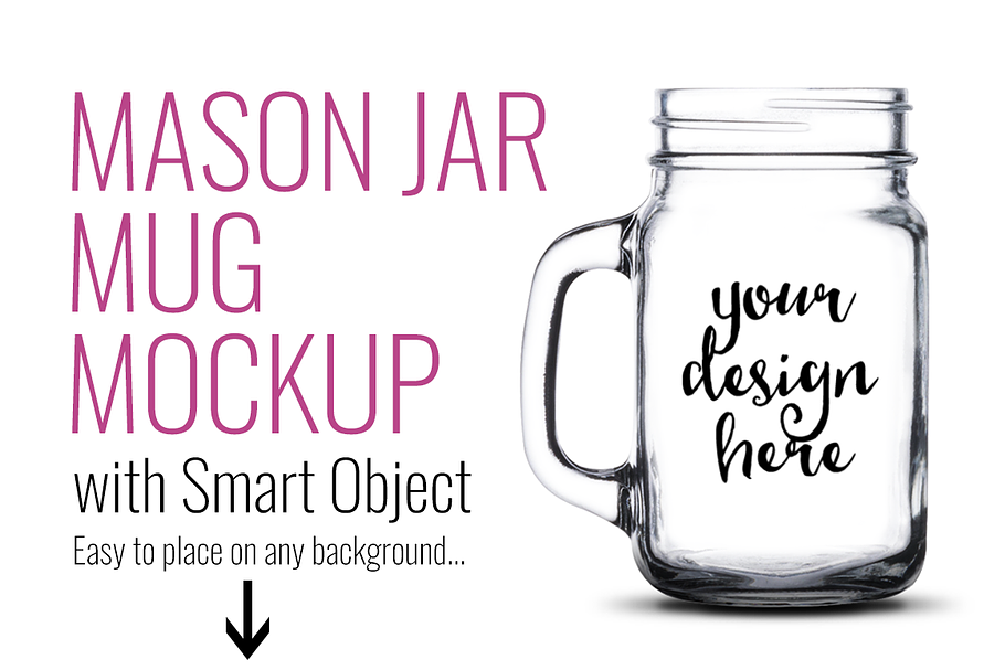 Download Mason Jar Mug Mockup Template Psd Creative Product Mockups Creative Market PSD Mockup Templates