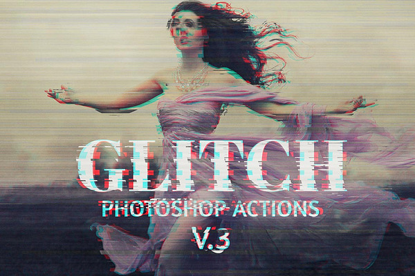 Glitch Photoshop Psd Template V 3 Unique Photoshop Add Ons Creative Market