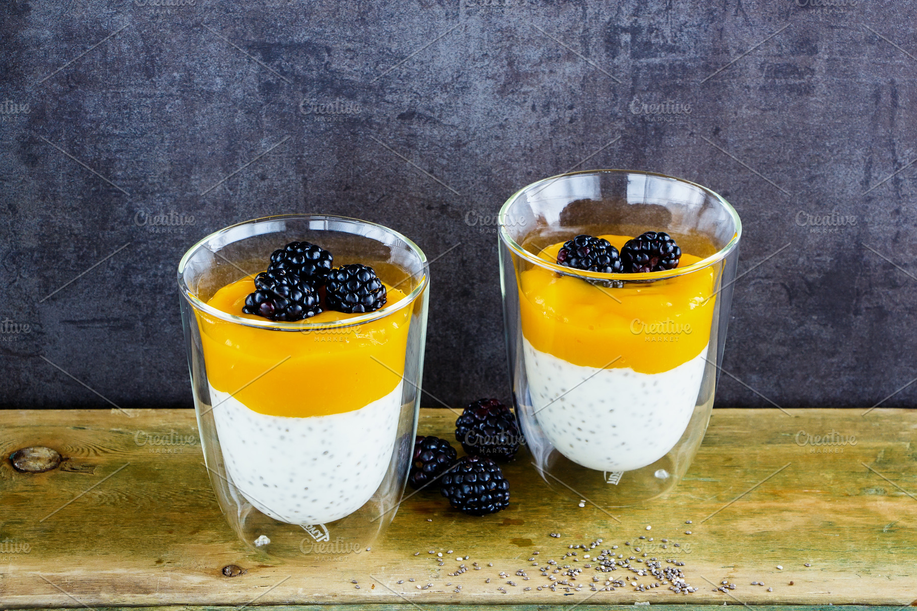 Mango yogurt pudding featuring berry, chia, and chia seeds | Food ...