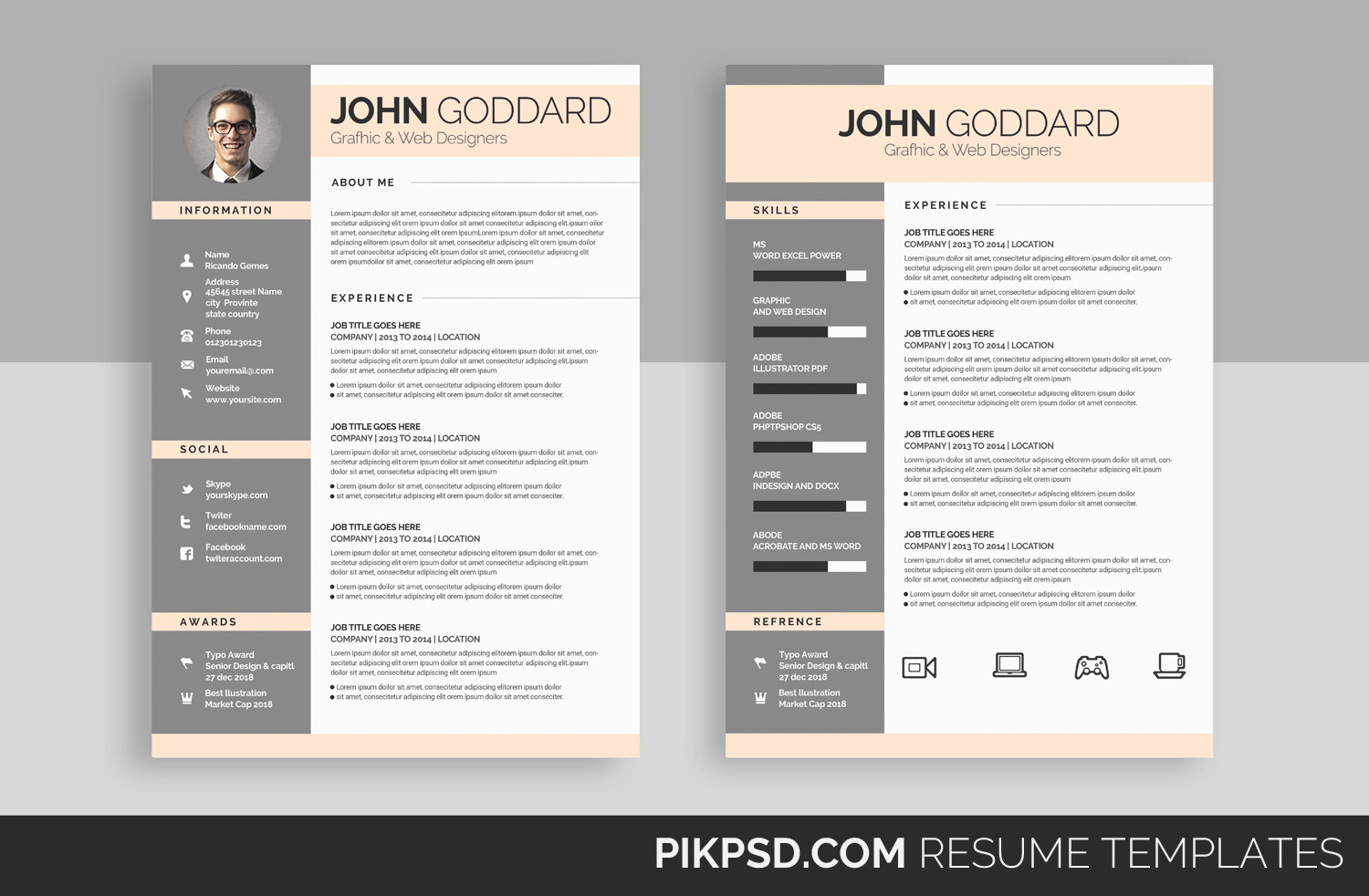 Ready 3-Piece Resume/CV Set | Resume Templates ~ Creative Market