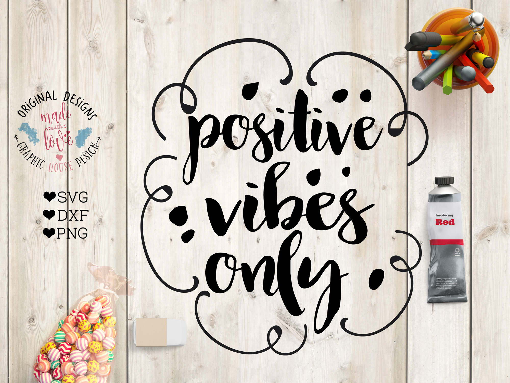 Good Vibes SVG/PNG Graphic  Illustrations ~ Creative Market