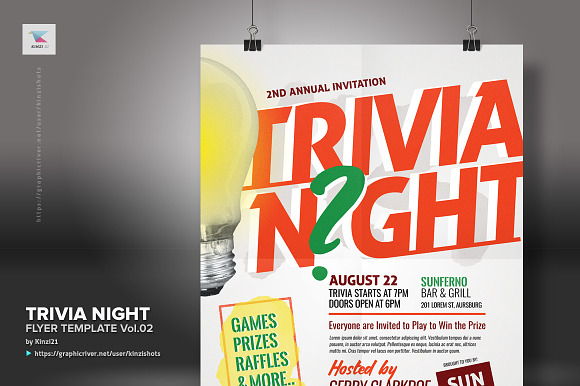 Trivia Night Flyer Template Vol 02 Creative Photoshop Templates Creative Market