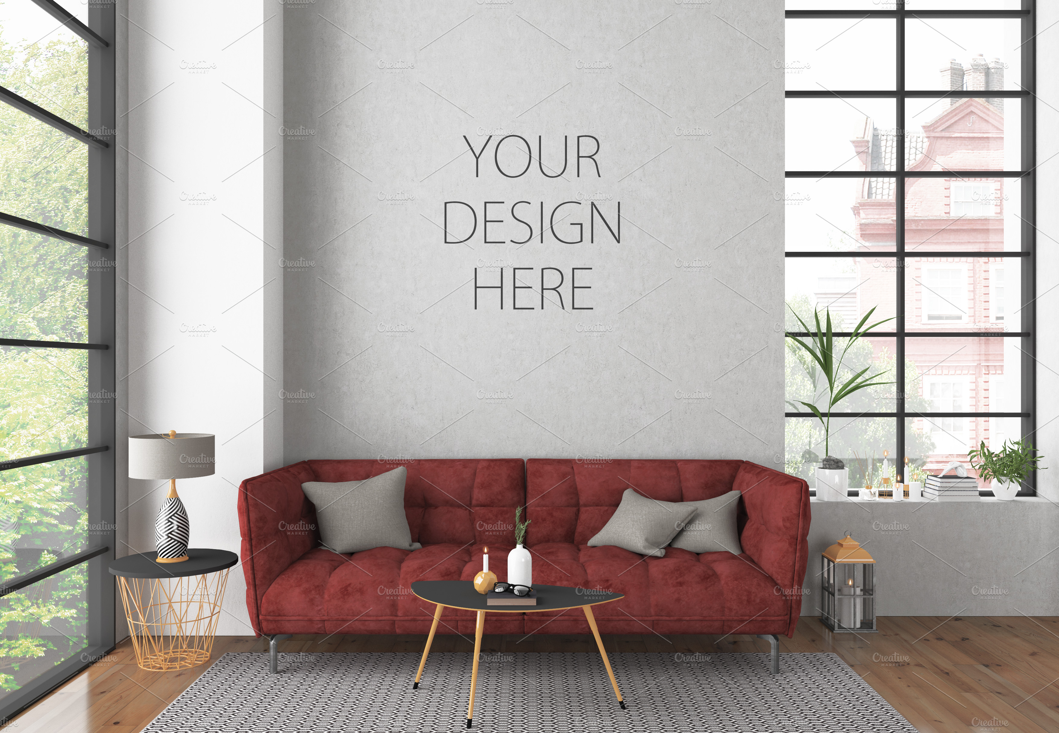 Download Interior Mockup Art Background Creative Photoshop Templates Creative Market PSD Mockup Templates