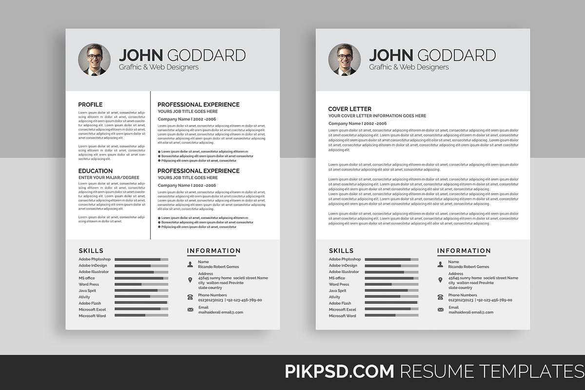 40+ Resume Cv Bundle | Creative Photoshop Templates ~ Creative Market