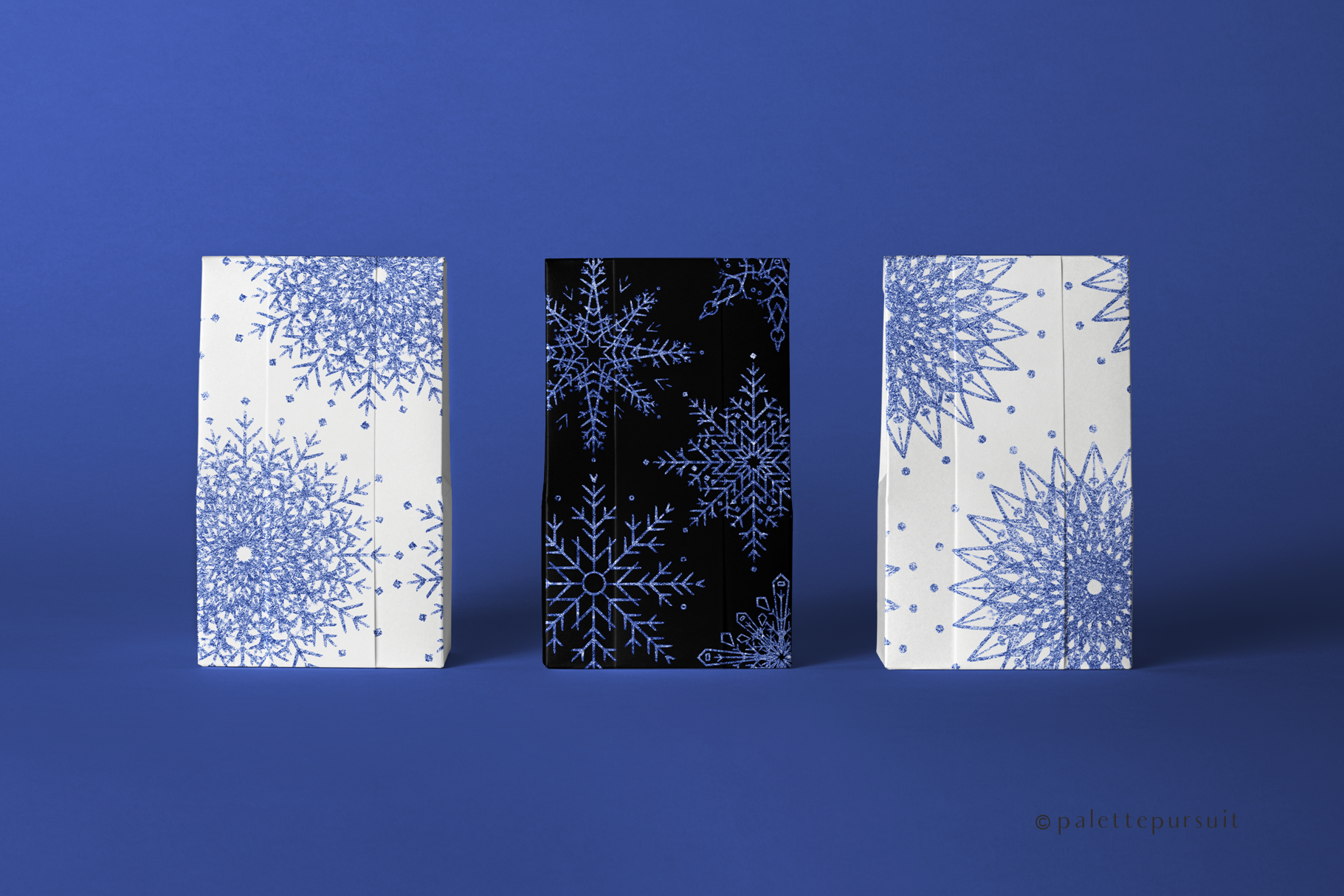 Blue Glitter Snowflakes Clipart - Png Files