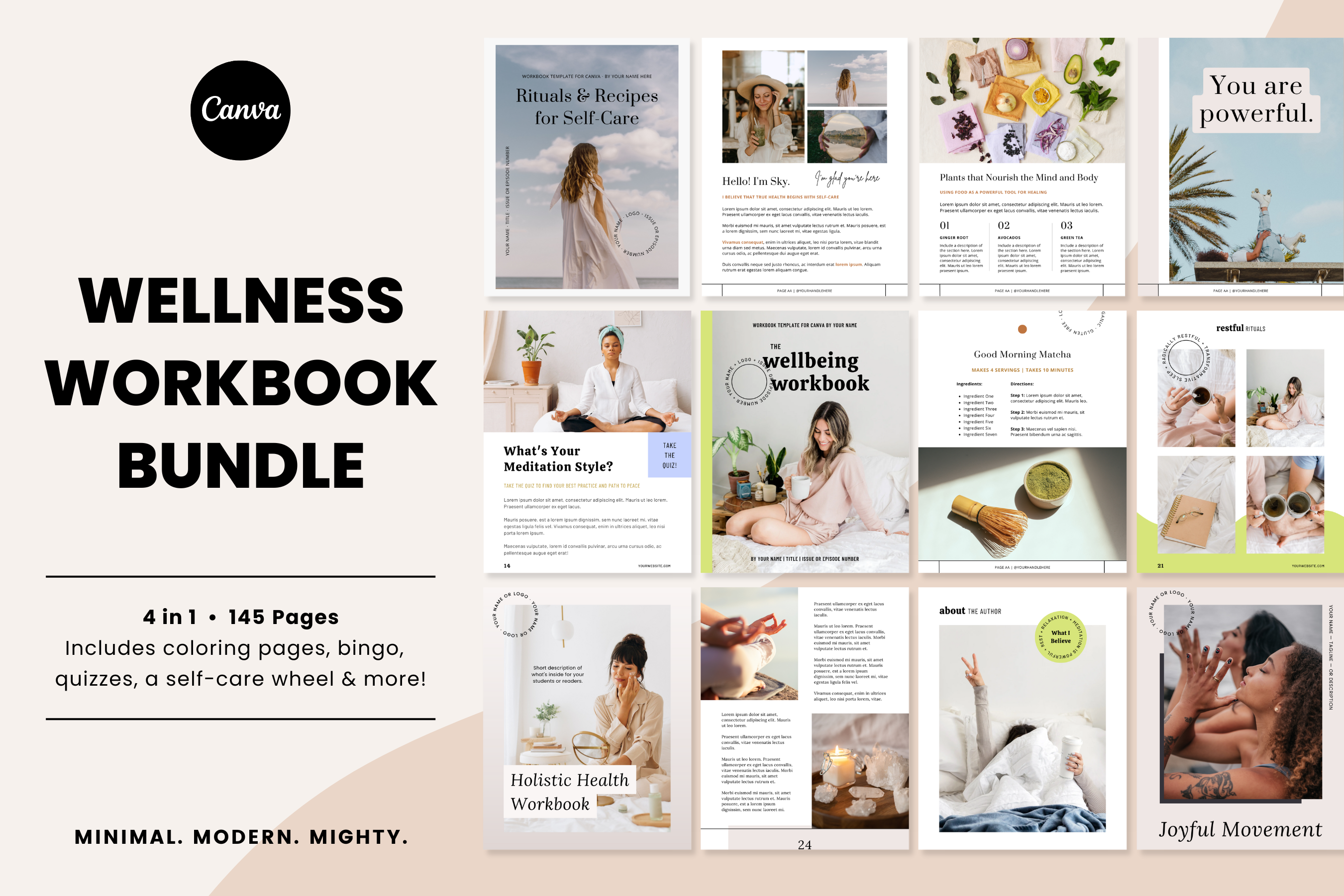 Wellness Workbook Bundle for Canva | Creative Market