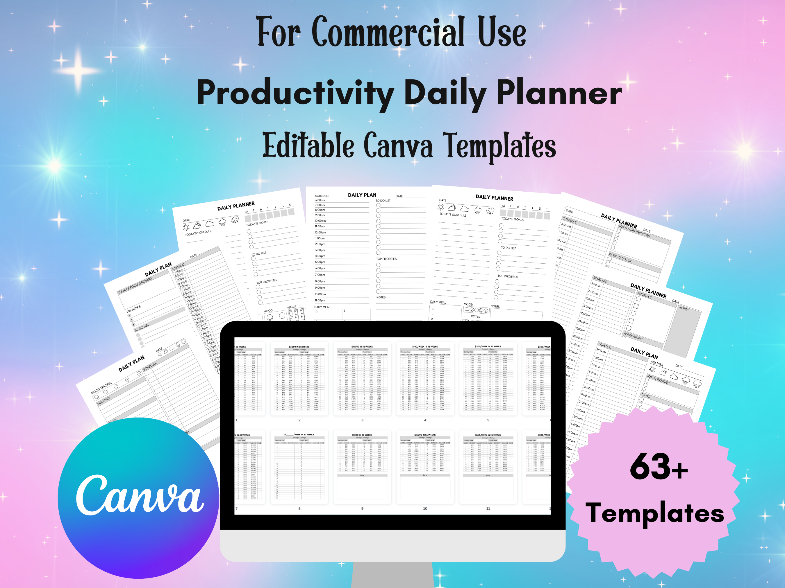 Daily Planner Canva Templates Bundle