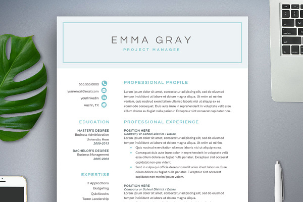 Modern Resume Template for Word | Creative Resume Templates ~ Creative ...