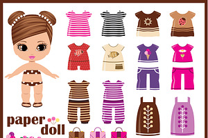 Cute Paper Doll Game | Pre-Designed Photoshop Graphics ~ Creative Market