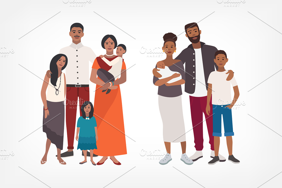 Large family portrait | Pre-Designed Illustrator Graphics ~ Creative Market