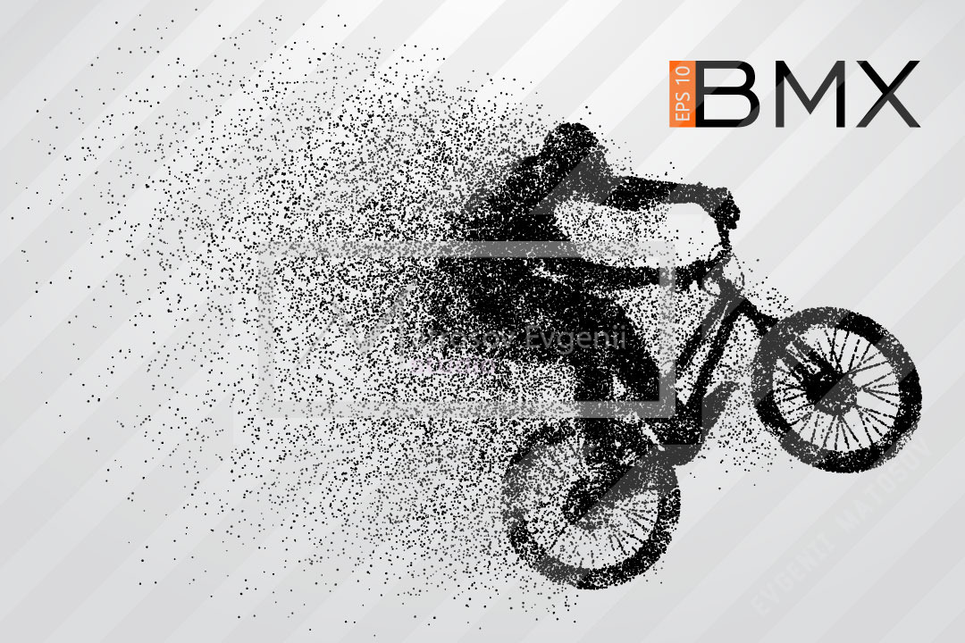 Silhouette of a BMX rider Vector PreDesigned