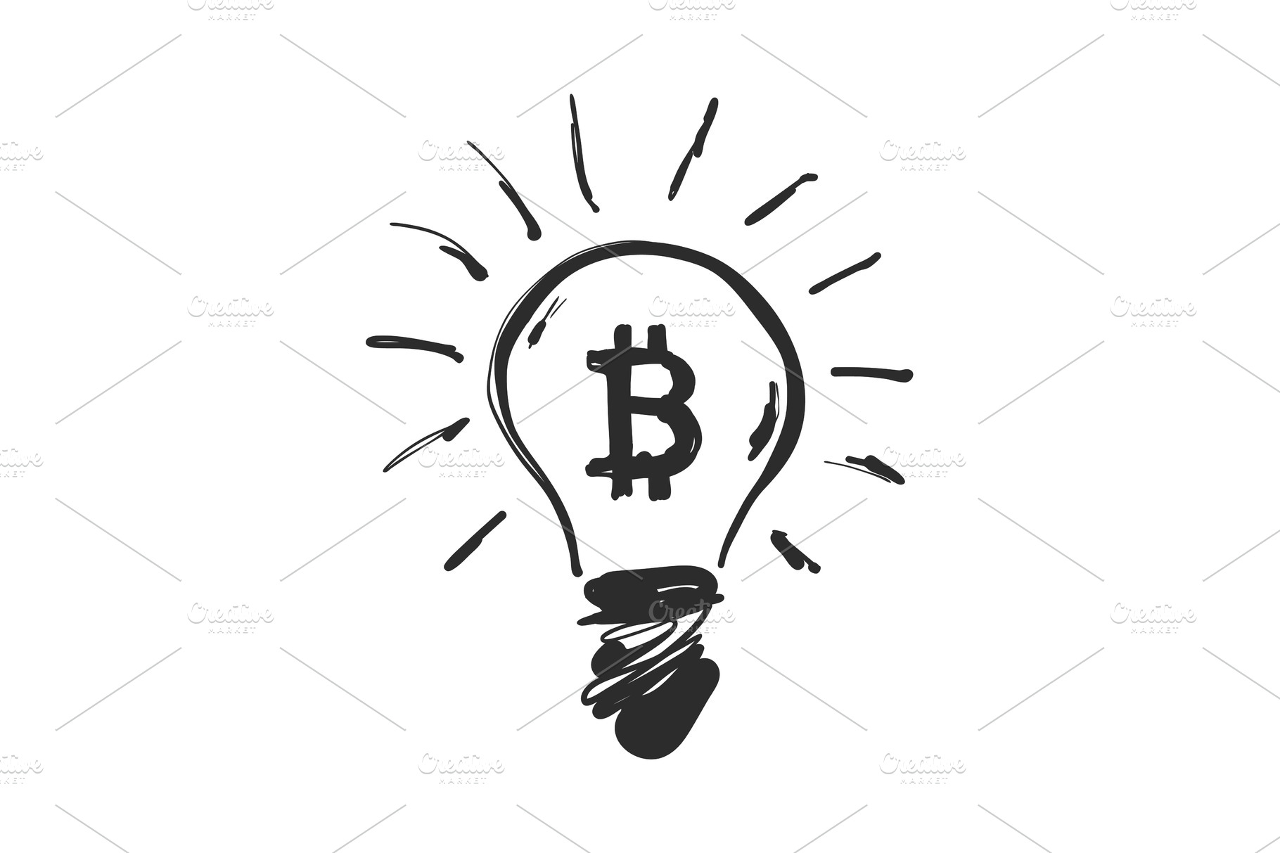 doodle-hand-drawn-shining-bitcoin-consumes-a-lot-of-electricity