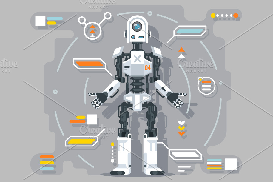 Artificial intelligence robot | Technology Illustrations ~ Creative Market