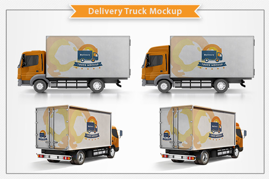 Download Delivery Truck Mockup | Creative Photoshop Templates ~ Creative Market