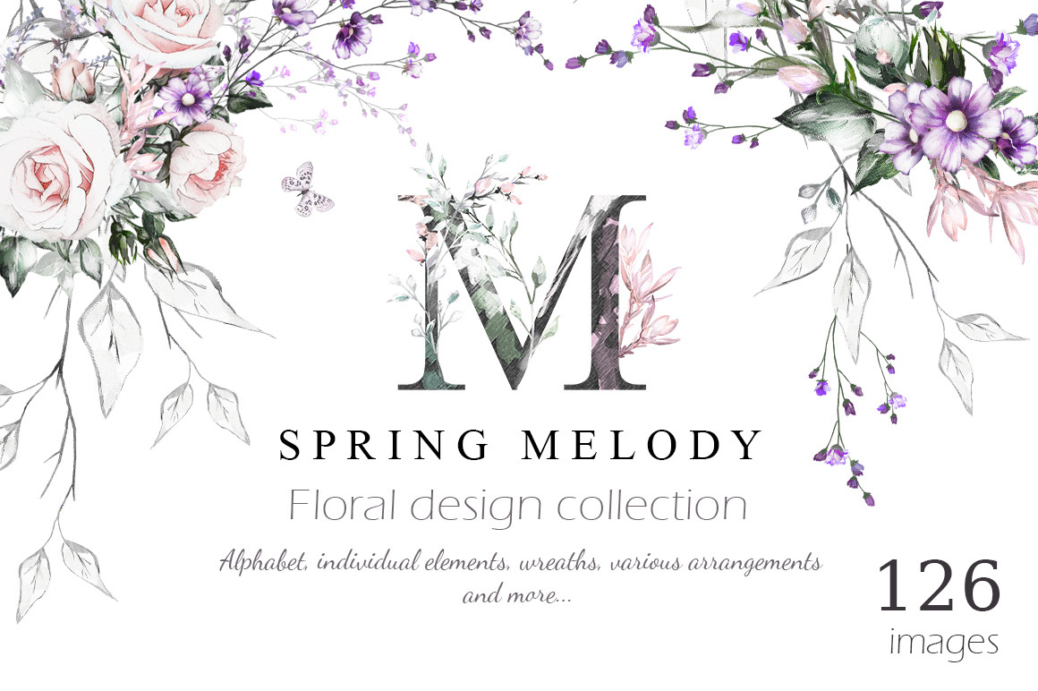 Spring Melody Floral Design Bundle Illustrations Creative Market