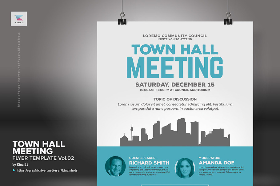 Town Hall Meeting Flyer Vol.02 | Creative Photoshop Templates ...