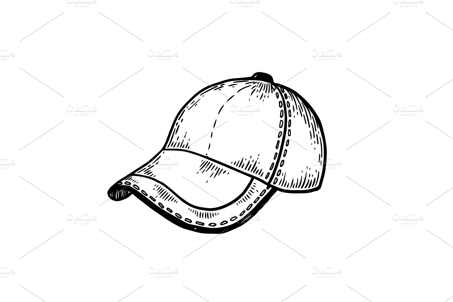 Baseball equipment engraving vector illustration | Illustrator Graphics ...