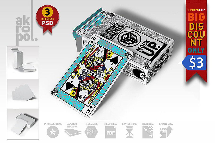 Download Playing Cards Mock Up Creative Photoshop Templates Creative Market