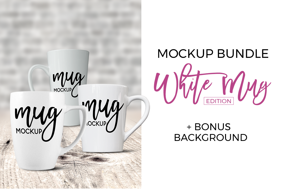 Download White Mug Bundle - Latte, 14oz, 12oz | Creative Product ...