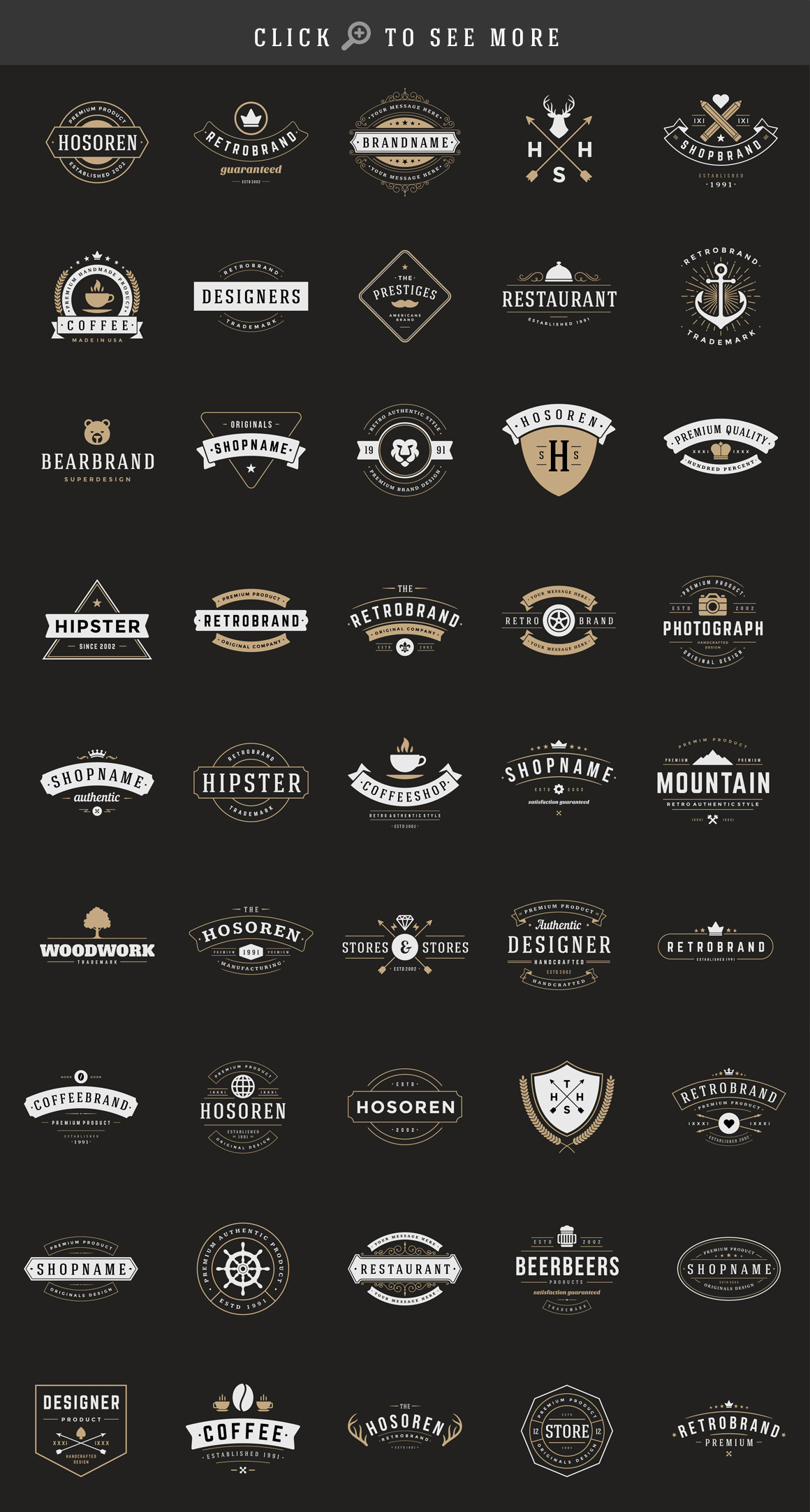 150 Retro Vintage Logotypes | Branding & Logo Templates ~ Creative Market