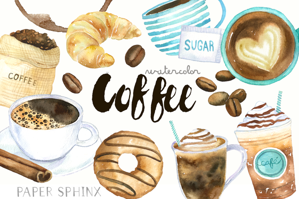 Watercolor Coffee Clipart Custom Designed Illustrations Creative Market