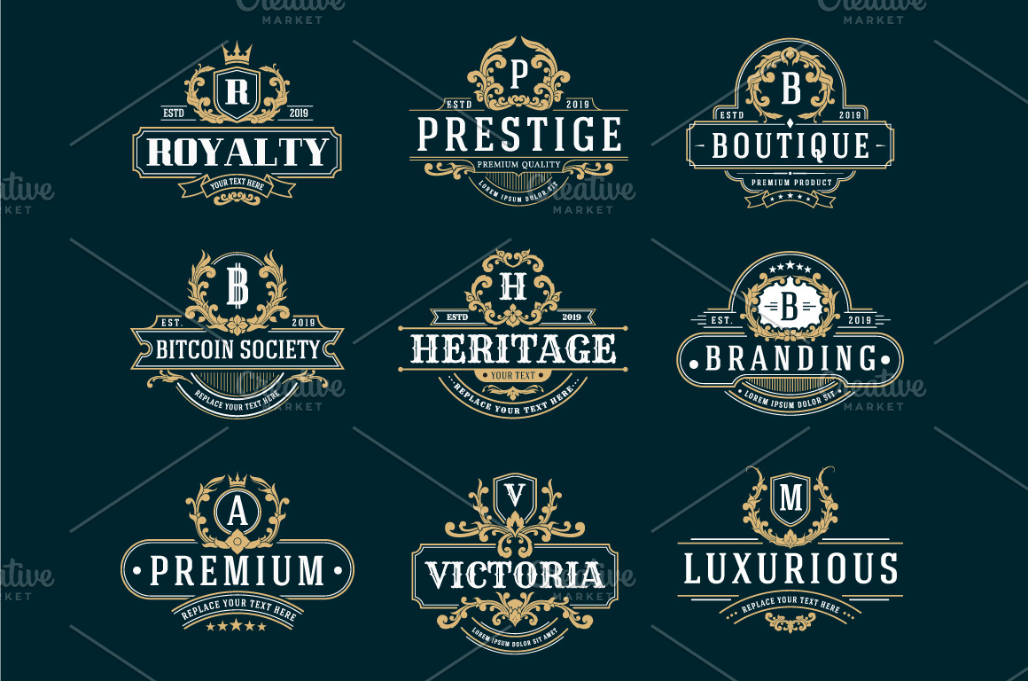 Vintage Frame Logo Template Vol.2 | Illustrator Templates ~ Creative Market