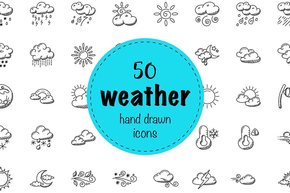 50+ Weather Material Design Icons | Pre-Designed Photoshop Graphics