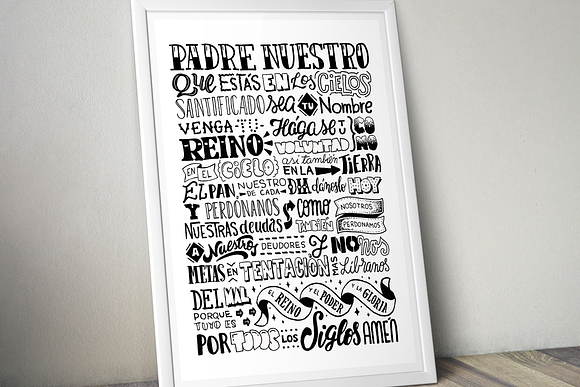 Padre Nuestro - Lettering Poster | Illustrations ~ Creative Market