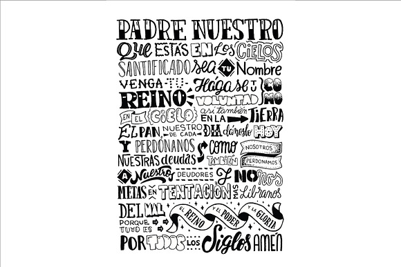 Padre Nuestro - Lettering Poster | Illustrations ~ Creative Market