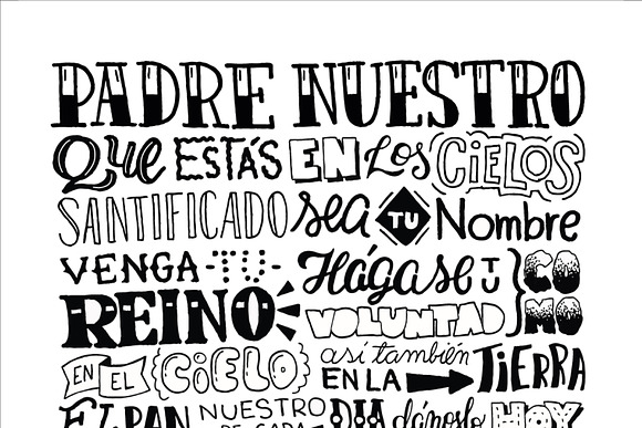 Padre Nuestro - Lettering Poster | Illustrations ~ Creative Market