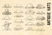 Vintage Retro Hats Clip Art | Illustrations ~ Creative Market