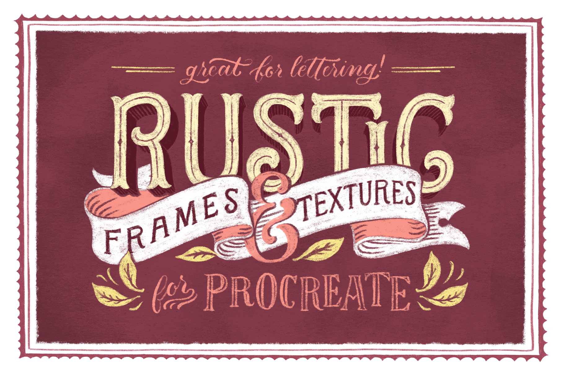 Rustic Frames & Textures - Procreate | Custom-Designed ...