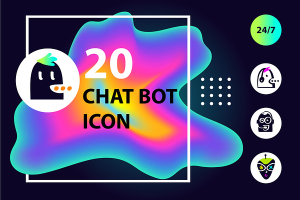 Chat Bot Set Pre Designed Illustrator Graphics Creative Market