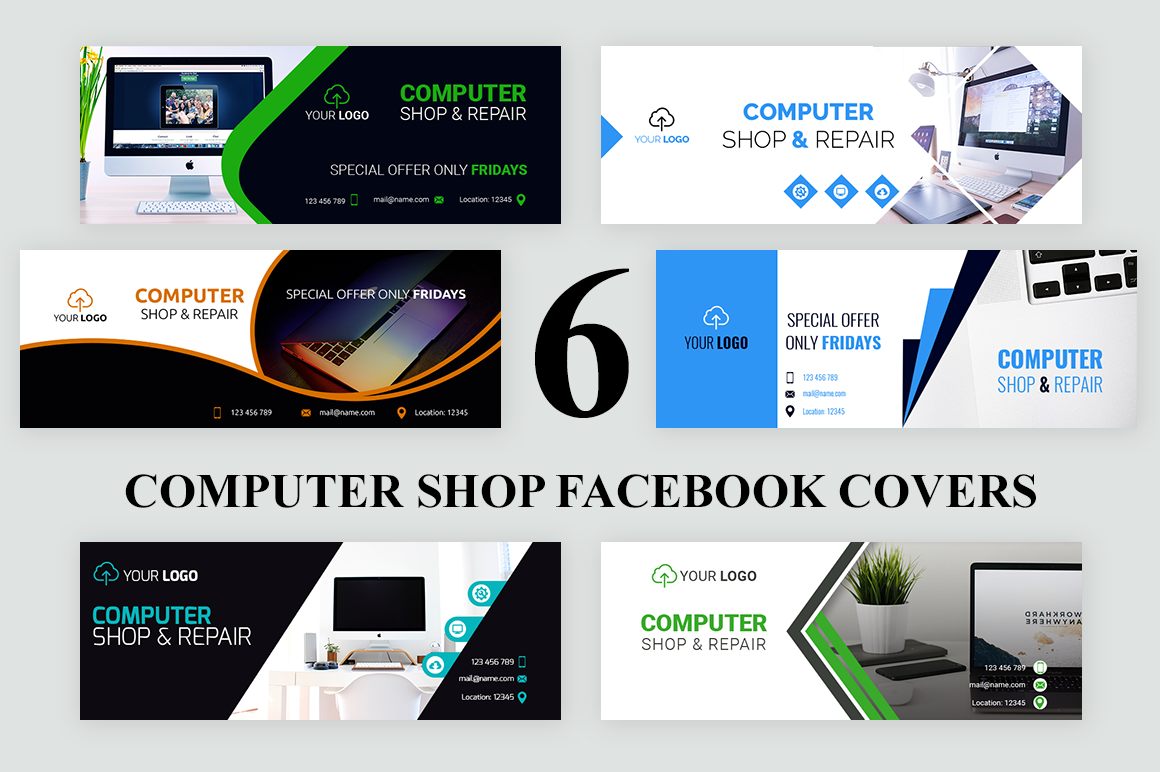 Computer Shop Facebook Covers Creative Photoshop Templates Creative Market