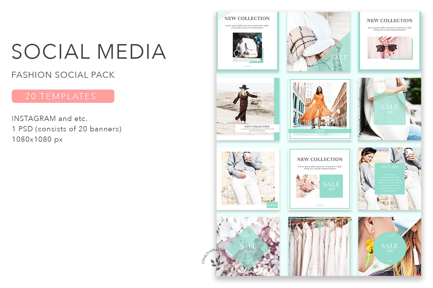 Instagram / Fashion Social Pack | Social Media Templates ~ Creative Market