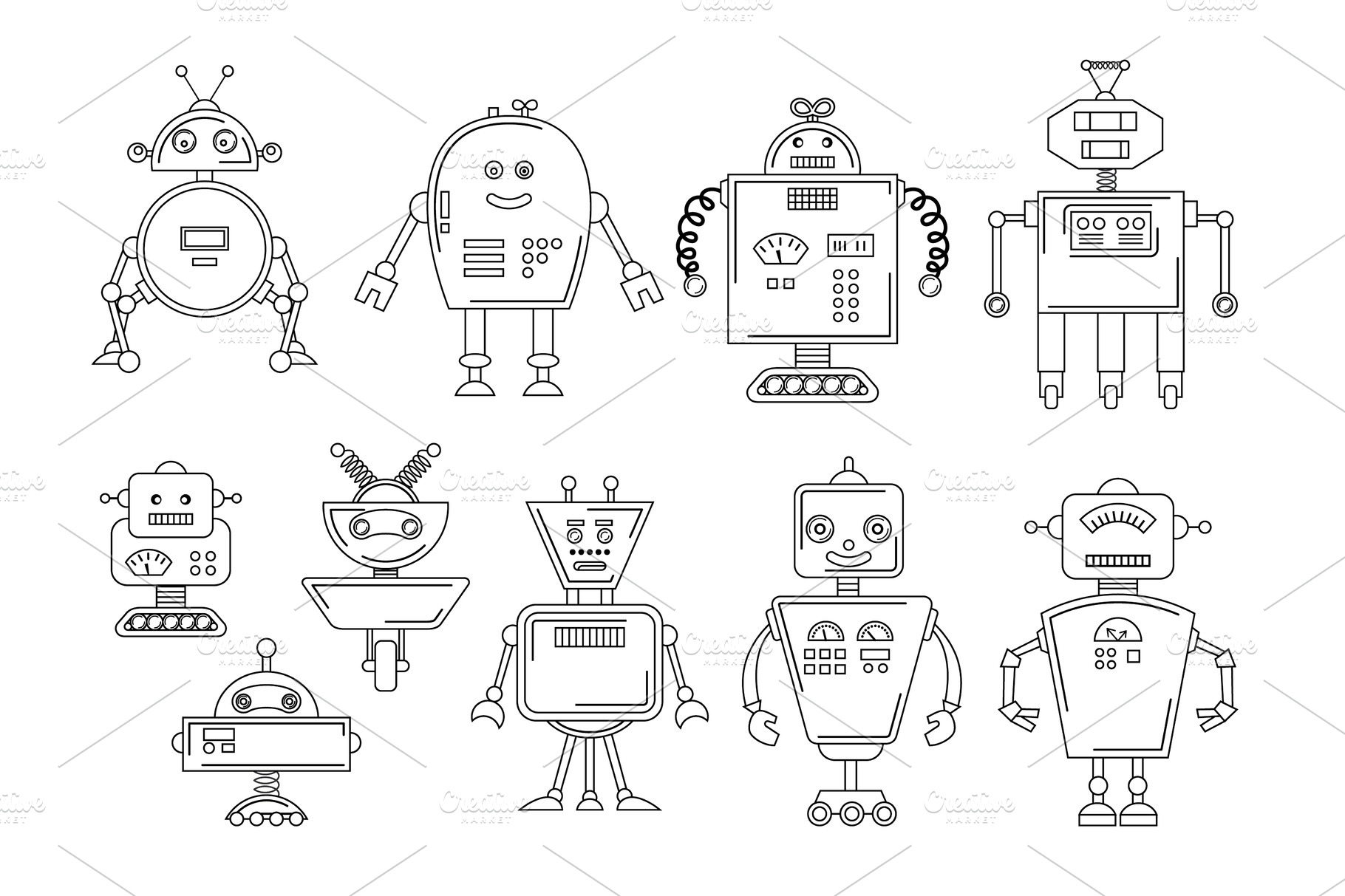 Рисунок робот поли. Робот вектор раскраска. Раскраска много роботов. Робот рисунок линиями. Роботы много на одном листе.