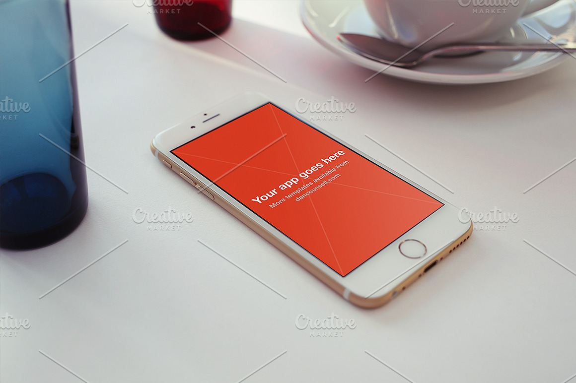 Download iPhone 6 Mockup on White Café Table | Creative Photoshop ...